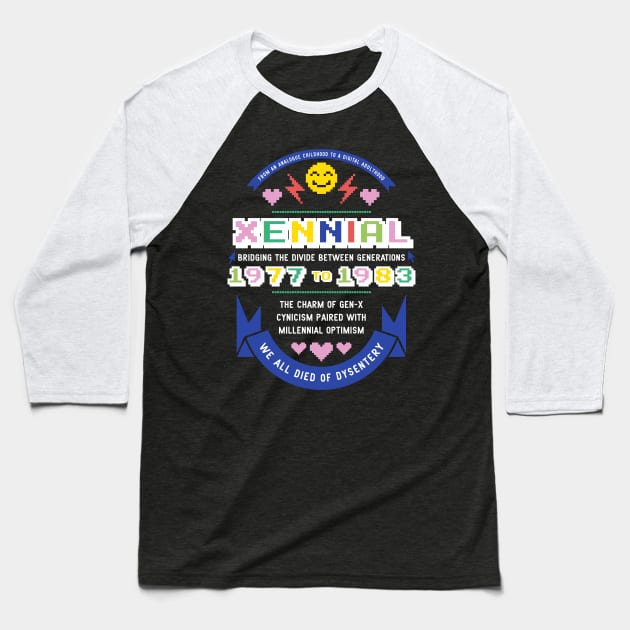 Xennial Color Option Baseball T-Shirt by machmigo